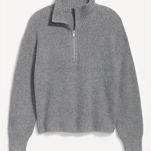 Old Navy Shaker-Stitch Quarter Zip Gray Knit Sweater. Women’s medium.